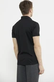Kısa Kol Slim Fit Penye Gömlek - Siyah - 6