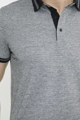 Renk Kombinli Polo Yaka Tişört - Gri thumbnail 5