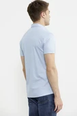 Kısa Kol Slim Fit Penye Gömlek - Açık Mavi - 4