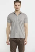 Slim Fit Baskılı Penye Gömlek - Vizon - 2