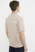 Bisiklet Yaka Oversize Pamuk Tişört - Pudra - 6