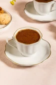 Nehir Nilüfer 12 Parça Porselen Kahve Fincan Takımı - 1