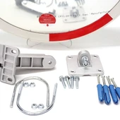 Tümsek Ayna 60 cm – Beyaz-Kırmızı Güvenlik Aynası - 2