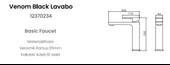 FLEKO VENOM ANTRASİT LAVABO BATARYASI thumbnail 3