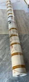 120cmx300cm Tek Parça Yapışkanlı Rulo Gold Beyaz Mermer Desenli Duvar Paneli Kağıdı Fatih QM0135 - 8