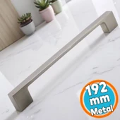 Mobilya Mutfak Çekmece Dolap Dolabı Kapak Kulbu Kulpu Kulpları (192 mm - 19.2 cm) İnox Metal Kulp thumbnail 1
