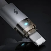 Mcdodo CA-6912 30W Işıklı Usb iPhone Şarj Data Kablosu 1.2m Beyaz - 2