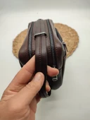 Deri El Tutma Çantası Kahve Renk thumbnail 2