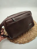 Deri El Tutma Çantası Kahve Renk thumbnail 1