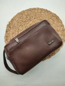 Deri El Tutma Çantası Kahve Renk thumbnail 4