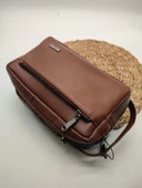 Deri El Tutma Çantası Taba Renk thumbnail 3