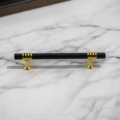 Mobilya Mutfak Dolabı Çekmece Dolap Kulpları Kapak Kulpu Kulbu Siyah Altın 160 mm Metal Kulp 16 Cm thumbnail 5