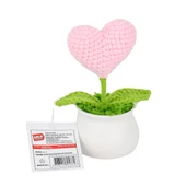 FL-7 12Lİ Kroşe Örgü Saksıda Kalp - 1 Adet Stokta Olan Gönderilir thumbnail 3