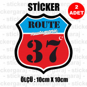 37 kastamonu 2 adet plaka sticker - il şehir rota etiket - - 1