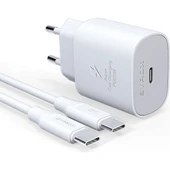 Samsung Galaxy Z Flip 5 5G Uyumlu Hızlı Şarj Adaptörü Cihazı Şarj Aleti 25W İki Ucu Type-C Kablolu - 1