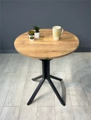 İkra Yuvarlak Atlantik Çam Balkon Masası Mutfak Yemek Masası 60 cm - 3