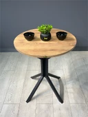 İkra Yuvarlak Atlantik Çam Balkon Masası Mutfak Yemek Masası 60 cm - 2