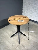 İkra Yuvarlak Atlantik Çam Balkon Masası Mutfak Yemek Masası 60 cm - 5