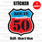 50 nevşehir 2 adet plaka sticker - il şehir rota etiket - - 1