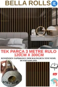 120cmx300cm Tek Parça Yapışkanlı Rulo Gold Çizgili Eskitme Parlak Duvar Paneli Kağıdı Pendik QM0140 - 1