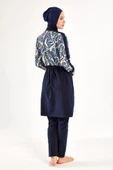 Adasea 251213 Feyra  Lacivert  Tam Boy Kapalı Tasarım  Tesettür Mayo - 6