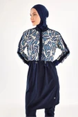 Adasea 251213 Feyra  Lacivert  Tam Boy Kapalı Tasarım  Tesettür Mayo - 3