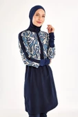 Adasea 251213 Feyra  Lacivert  Tam Boy Kapalı Tasarım  Tesettür Mayo - 2