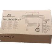 Wetterstein Tekerlekli Mangal, Ahşap Sehpalı/Raflı, Barbekü S MODEL - 9