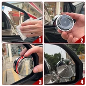 Vantuzlu Oto Kör Nokta Aynası Ayarlanabilir Tak-çıkar Dönerli Prizmatik 360 Derece Krom Çerçeveli - 3