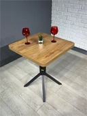 Zeren Kare Ceviz Balkon Masası Mutfak Yemek Masası 60 cm - 5