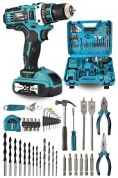 Assur Pro Plus 48vf 6ah 45 Parça Full Setli Çift Bataryalı X-LİNE Metal Şanzımanlı Şarjlı Matkap Vidalama - 1