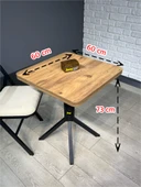 Zeren Kare Atlantik Çam Balkon Masası Mutfak Yemek Masası 60 cm - 6