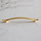 Metal Kulp Çekmece Mobilya Mutfak Dolap Kulpları Dolabı Kulbu Kulpu (160 MM-16 CM) Gold Altın thumbnail 4