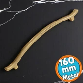 Metal Kulp Çekmece Mobilya Mutfak Dolap Kulpları Dolabı Kulbu Kulpu (160 MM-16 CM) Gold Altın thumbnail 1