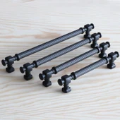 Mutfak Dolap Çekmece Mobilya Dolabı Kapak Kulpları Mat Siyah Çizgili Metal Kulp 192 mm 19.2 cm thumbnail 5