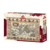 4584 Eski Dünya Haritası 1000 Parça Puzzle -Art Puzzle - 2