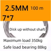 304 Paslanmaz Çelik Esnek Tel Halat Çamaşır İpi - 2.5mm 100m 7x7 thumbnail 1