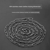 304 Paslanmaz Çelik Yaylı Mandallı Çamaşır İpi - 3mm Kalınlık - 2 Metre - 1