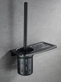 Alüminyum Banyo Tuvalet Fırçası Seti - Delmesiz/Delsiz Mat Raflı - 3