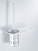 Alüminyum Banyo Tuvalet Fırçası Seti - Delmesiz/Delsiz Mat Raflı - 6