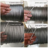 304 Paslanmaz Çelik Esnek Tel Halat Çamaşır İpi - 2.5mm 100m 7x7 thumbnail 3