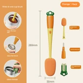 3'ü 1 Arada Uzun Saplı Temizleme Fırçası Seti - Sarı ve Vantuzlu Boru Fırçası thumbnail 1