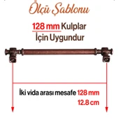 Mobilya Mutfak Dolabı Dolap Kulpu Kulbu Kulpları Eskitme Antik Bakır Düz Metal 128 mm 12.8 cm thumbnail 3