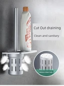 Alüminyum Banyo Tuvalet Fırçası Seti - Delmesiz/Delsiz Mat Raflı - 9