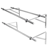 304 Paslanmaz Çelik Balkon Duvara Monte Çamaşır Kurutma Askısı - 2.7m Çubuk + 50cm Çift Delikli Tripod - 5