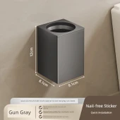 Silikon Tuvalet Fırçası Seti - Gri Tuvalet Fırçası Kabı - Kare - 1