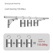 304 Paslanmaz Çelik Balkon Duvara Monte Çamaşır Kurutma Askısı - 1.2m Çubuk + 25cm Tek Delikli Tripod - 4