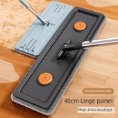 40cm Paslanmaz Çelik Saplı Mop + Yükseltilmiş Kazıyıcı + 6 Kalın Bez - 4