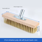 Uzun Saplı Yer Temizleme Fırçası - Suni Kıl 37cm Fırça Başlığı + Demir Parçalar (Sap Dahil Değil) - 1