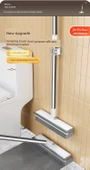 4 Parça Zemin Fırçası + Sihirli Süpürge + 2 Duvar Klipsi - Banyo Tuvalet Fırçası Seti thumbnail 6